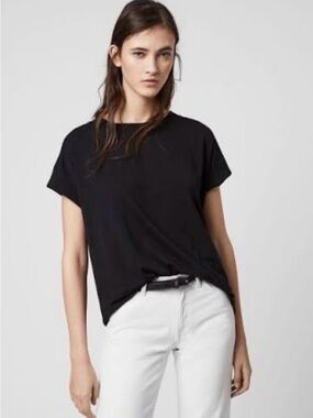 AllSaints Black Short Sleeve Crewneck Tee